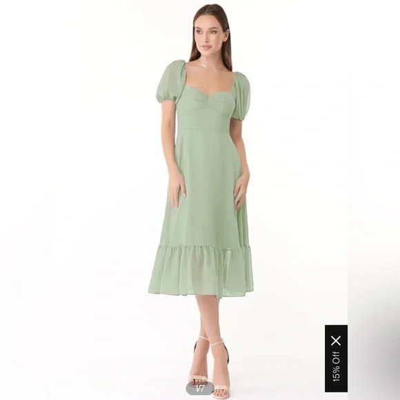 sachin and babi light blue dress Sage Green Bridesmaid Dresses main image 1